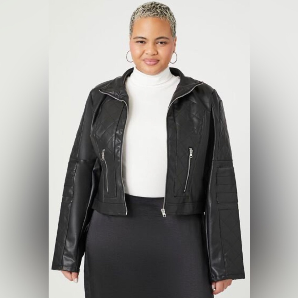 NWT Forever 21 Crosshatch Moto Jacket